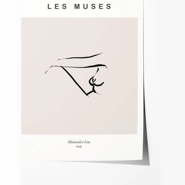 Les Muses Minimalistische Lijnkunst Poster - Poster 80x120 cm - Sfeervolle Wanddecoratie voor Woonkamer & Slaapkamer - Premium papier - zonder lijst Multicolor
