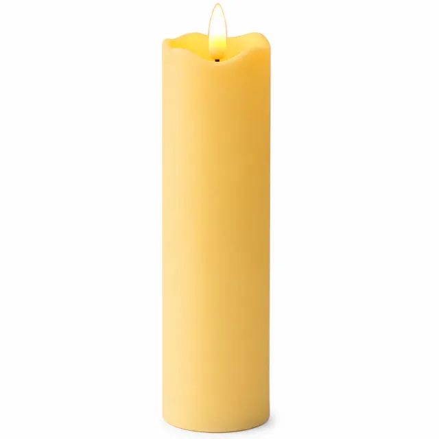 SWGOTA led kaarsen 5 x 17 cm met warm licht en vlamvormige led, kunststof behuizing, 12 per displaydoos Ivoorwit