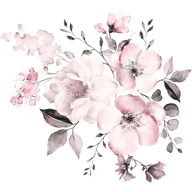 Gotrays Muursticker -5 stuks-sticker-muurdecoratie-Bloemen plant bladeren muursticker-30x90 cm Roze
