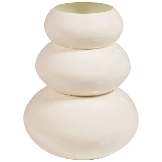 WOOOD Tera Vaas - Metaal - Hoogglans Lichtgeel - 35x28x28 light yellow