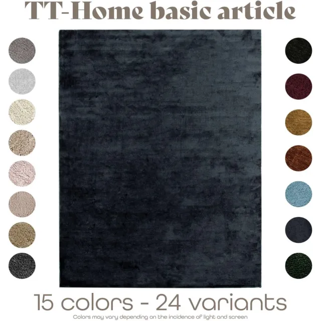 TT Home Vloerkleed Woonkamer Laagpolig Eenkleurig Modern Design Wasbaar Geel Gold, Kleur: Blauw Marine, Maat:60x100 cm