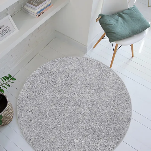 Carpet Studio Maine Vloerkleed Rond Ø 130cm - Laagpolig Tapijt Woonkamer - Tapijt Slaapkamer - Kleed Grijs