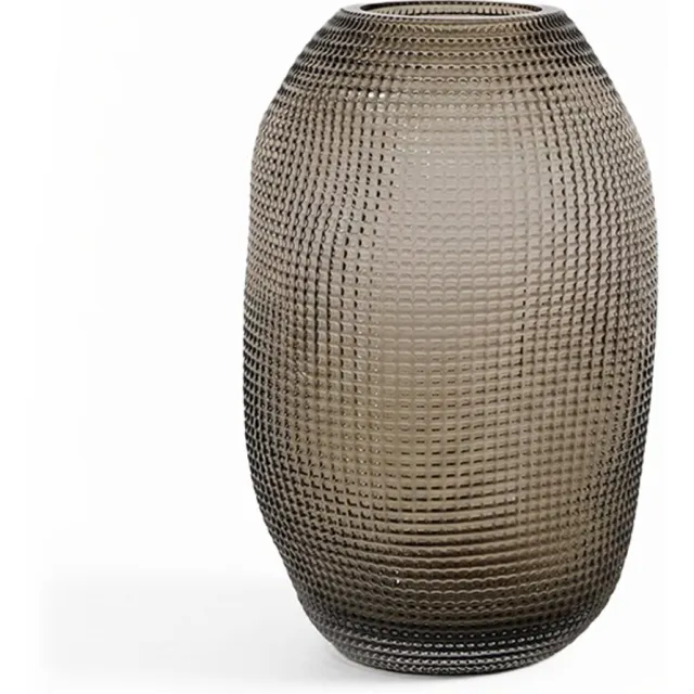 Homexclusive Vaas Geometric - Glazen Vaas - Bloemenvaas bruin / transparant