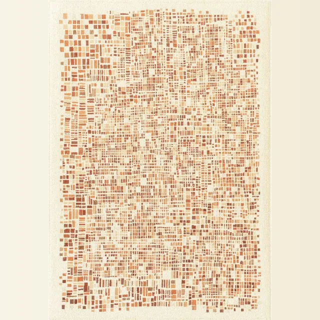 Louis de Poortere Wasbaar Binnen & Buiten Vloerkleed - 200 x 280 cm - Louis De Poortere Cubik Pumpkin - Laagpolig Tapijt - Gerecycled PET - Made in Belgium - Circulair Oranje