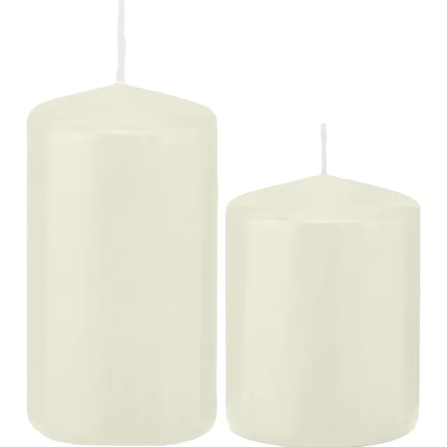 Trend Candles Stompkaarsen set 4x stuks ivoor wit 8 en 12 cm