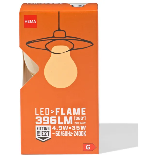 HEMA Led peer smd flame E27 4.9W 396lm