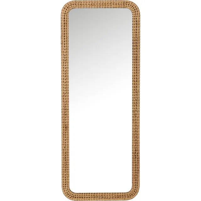 J-Line spiegel Rechthoek - spar/glas - natruel - 48 x 122.5 cm Naturel