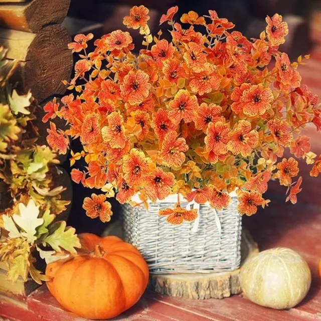 Mrilary 12 Bundels Herfstbloemen Kunstbloemen Herfst Als Echte Kunstbloemen Herfstdecoratie Herfstboeket Herfsttakken Zijden Bloemen Buiten Weerbestendig Herfstdecoratie Voor Buiten 12 Bundels-oranje kleur