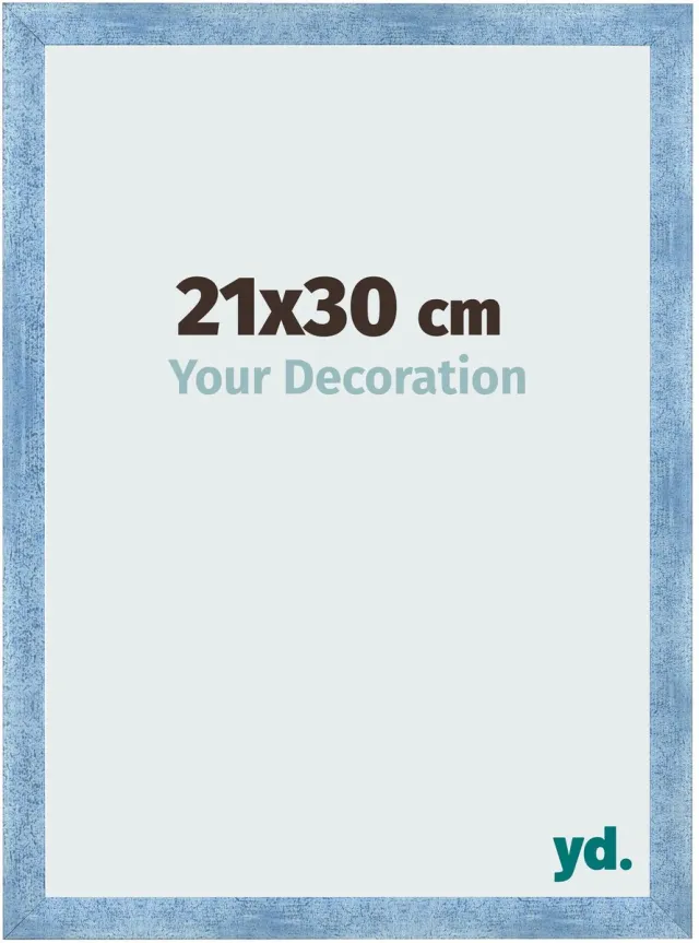yd. Your Decoration - Fotolijst 21x30 cm - MDF - Helder Blauw Geveegd - Pisa