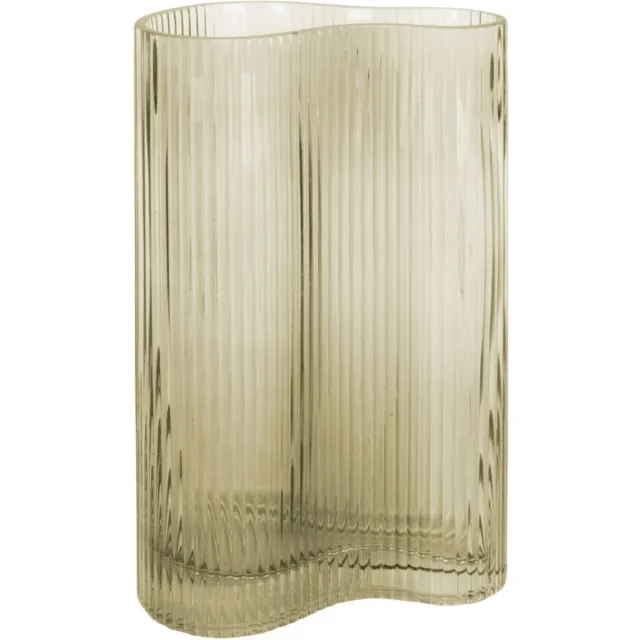 Present Time Vaas Allure Wave - Large - Glas Mosgroen - 9,5x27cm - Modern