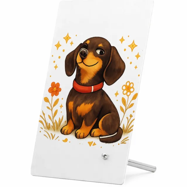 Mr Cadeautjes Glasframe 11 x 16 - design Een karaktervolle huisdierillustratie met een trotse, eigenw | cadeau Wit