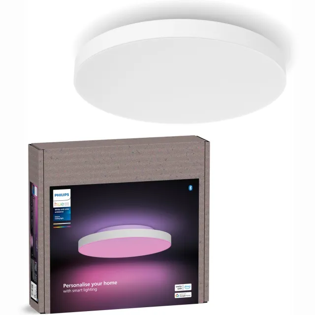 Philips Hue Datura - ronde LED plafondlamp - wit - aanpasbaar wit en gekleurd licht - Ø 384mm - slimme verlichting