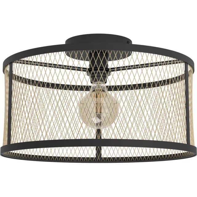 Eglo Dellow Plafondlamp - E27 - Ø 45 cm - Zwart|Goud