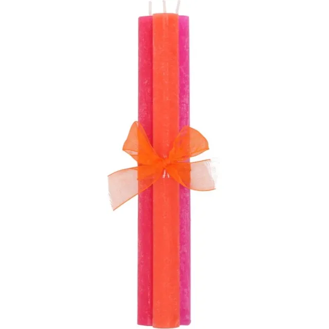 Daan kromhout Frosty fuchsia mix taper candle 2x25cm - set van 3 kaarsen