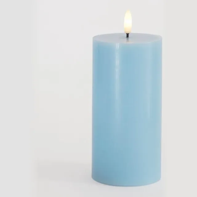 Sirius Sille LED Kaars Stompkaars - Ø 7,5cm x H 15cm - Blue Sky - Blauw Blue Sky - 15 cm