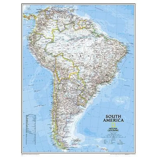 National Geographic Poster South America Classic - National Geographic - 91 x 177 cm Multi