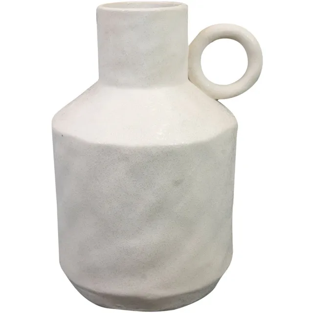 Ter Steege Keramiek Vaas - Wit - D25 x H38 cm - Opening 9,5 cm