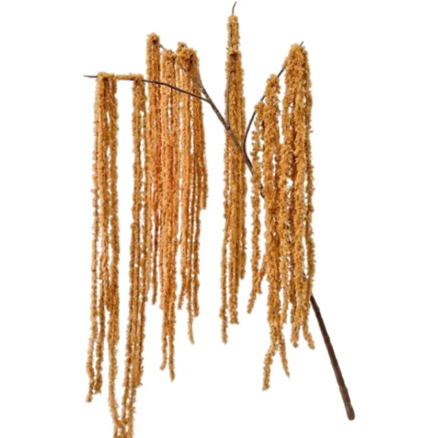 NUVEX Beige bruin droogboeket kunstmatige hangplant amaranthus decoratieve tak nep bloemen vaasdecoratie wanddecoratie 68 cm