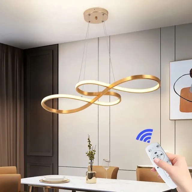 Mrs. Jones Hanglamp - Kroonluchter - Goud - Woonkamerlamp - Dimbaar Met Afstandsbediening - Moderne lamp - Eetkamer Lamp - LED Plafondlamp - Plafonniere