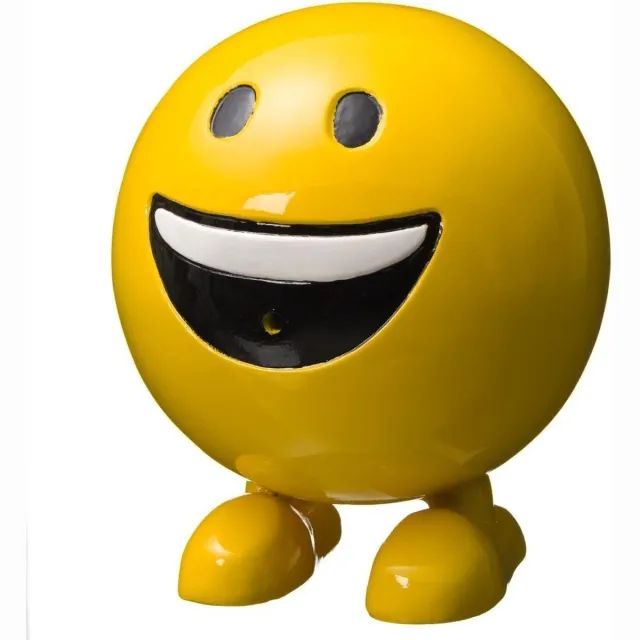 Ubbink Spuitfiguur Be Happy polystone geel H29 x diameter 25 cm zwart
