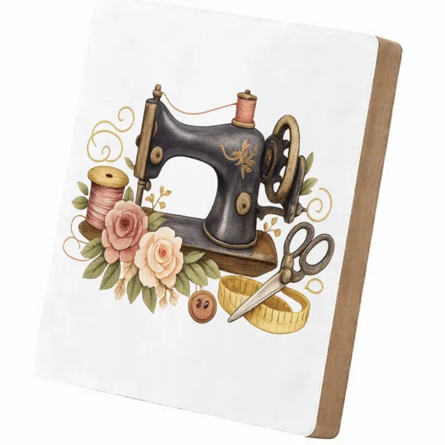 Mr Cadeautjes MDF staande fotolijst 15,2 x 15,2 - design Vintage workshop-compositie met een ander ambachtelijk hoofd | cadeau Wit