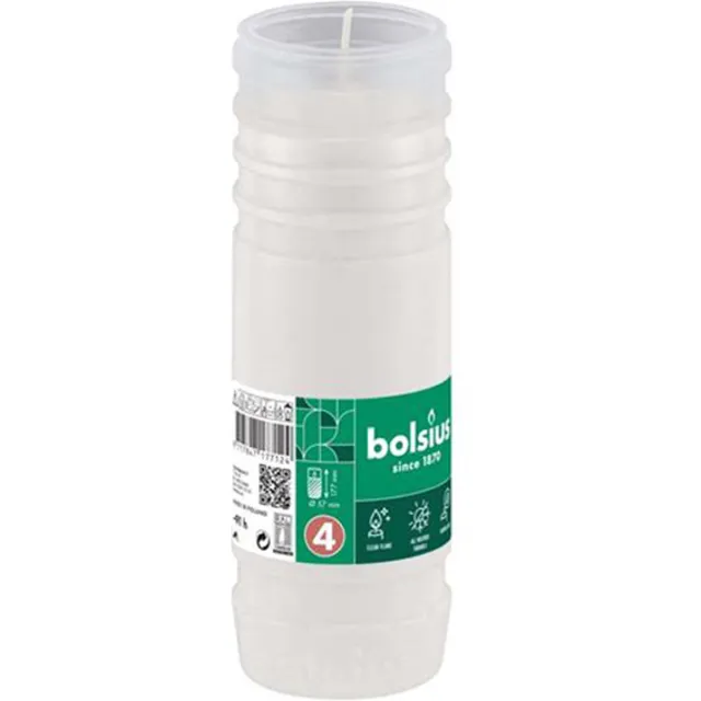 Bolsius 12 stuks Bolsius navul grafkaarsen nr. 4 voor graflicht 177/57 (72 uur) Transparant