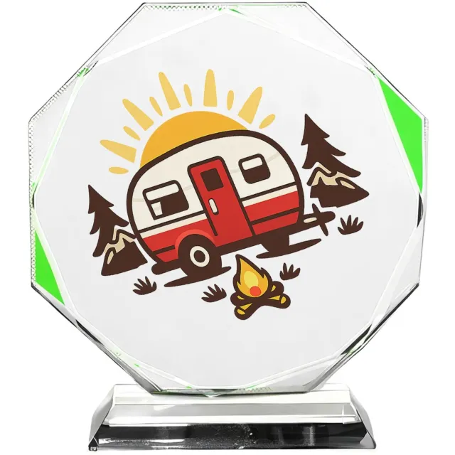 Mr Cadeautjes Fotokristal hexagon - design Een compacte outdoor-humor print met een andere vrijetijdssc | cadeau Wit