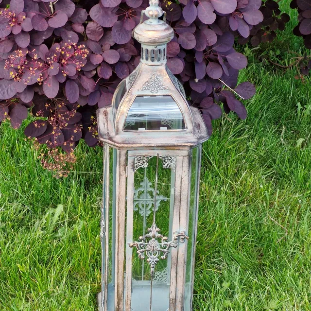 MadDeco Boutique Trukado - Tinnen Lantaarn Barokstijl - hoogte 61cm vintage
