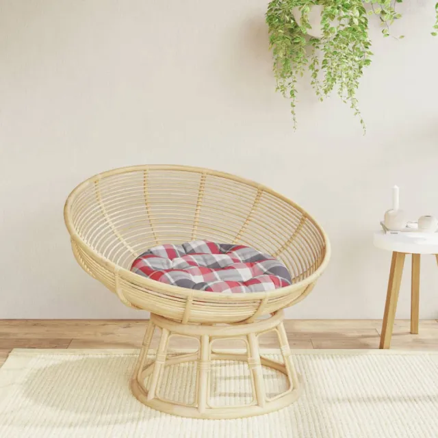 vidaXL Zitkussen rond ruitpatroon Ø 60x11 cm oxford stof rood Meerkleurig