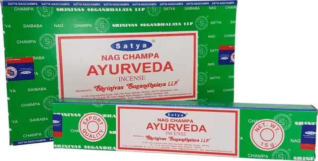 Satya Wierookstokjes Satya Ayurveda (12 pakjes) Groen