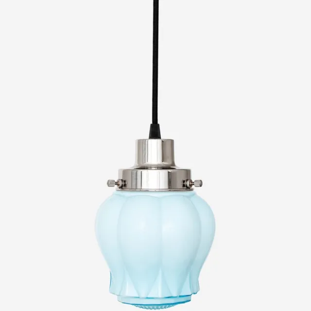 Coloured by Art Hanglamp aan snoer Eden Misty 20's Nikkel - Art Deco Trade Zachtblauw