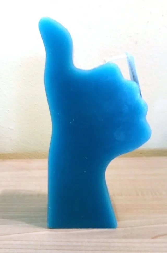 ozo Like Duimpje kaars blauw | Like symbool kaars