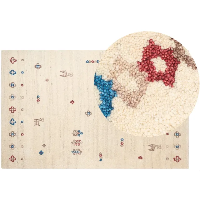 Beliani SULUCA - Modern vloerkleed - Beige - 140 x 200 cm - Wol