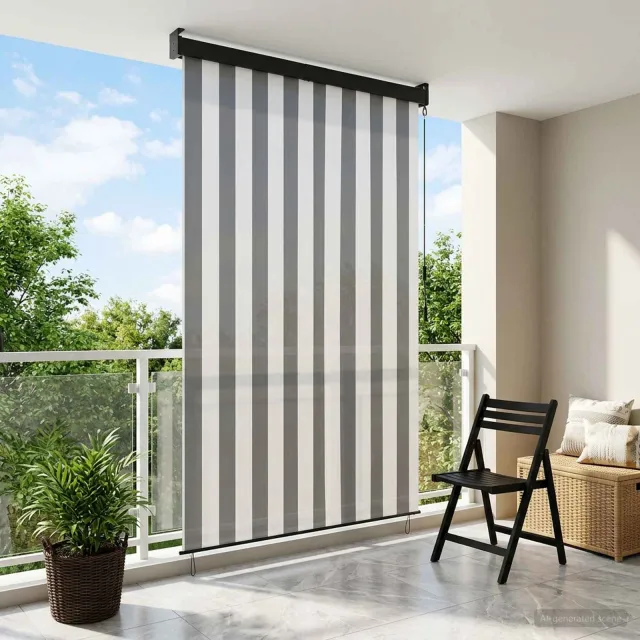 vidaXL Rolgordijn Antraciet en Wit 160 x 250 cm Stof en Aluminium