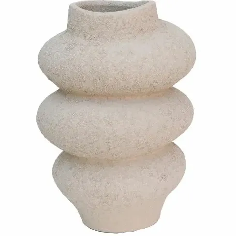 HS Potterie Vaas deco kemi d18h25cm beige