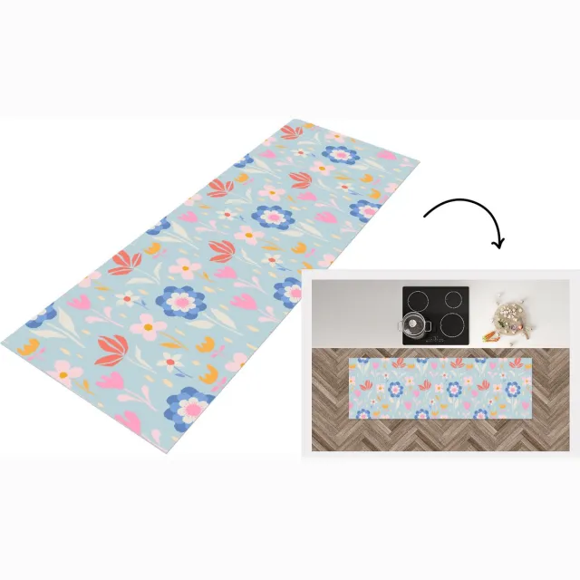 KitchenYeah Keukenloper - Loper keuken - Bloemen - Planten - Patroon - Keukenloper vinyl multicolor, foto 7
