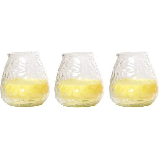 Cosy & Trendy Citronella lowboy tafelkaars - 3x - 10 cm - 40 branduren - citrusgeur Geel