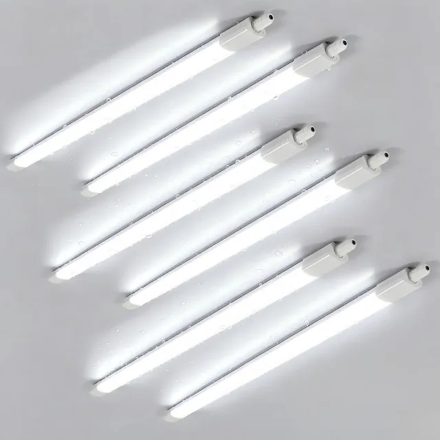 Riserva LED Plafondlamp modern minimalistisch langwerpig wit, 36W koud wit 6500K Ra≥80 IP65 PC, 117,5cm, set van 6 stuks, voor woonkamer slaapkamer keuken eetkamer studeerkamer