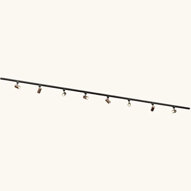 LUSENZ Railverlichting Pakket - Recht - 4x 1 m rail - 8 railspots - Bruin - Incl. 2700K GU10 - IP20 - Modulair - 230V - Beloria