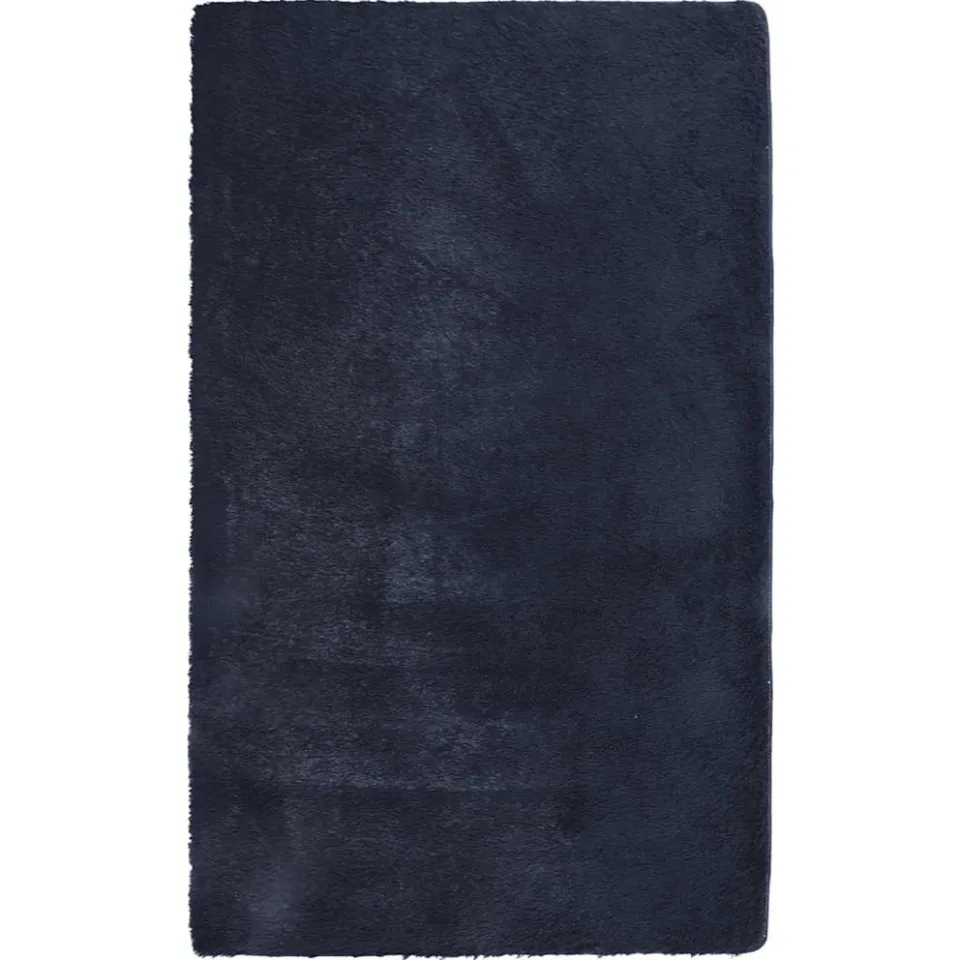vidaXL Hoogpolig vloerkleed NAVARRA 80x150 cm polyester marineblauw