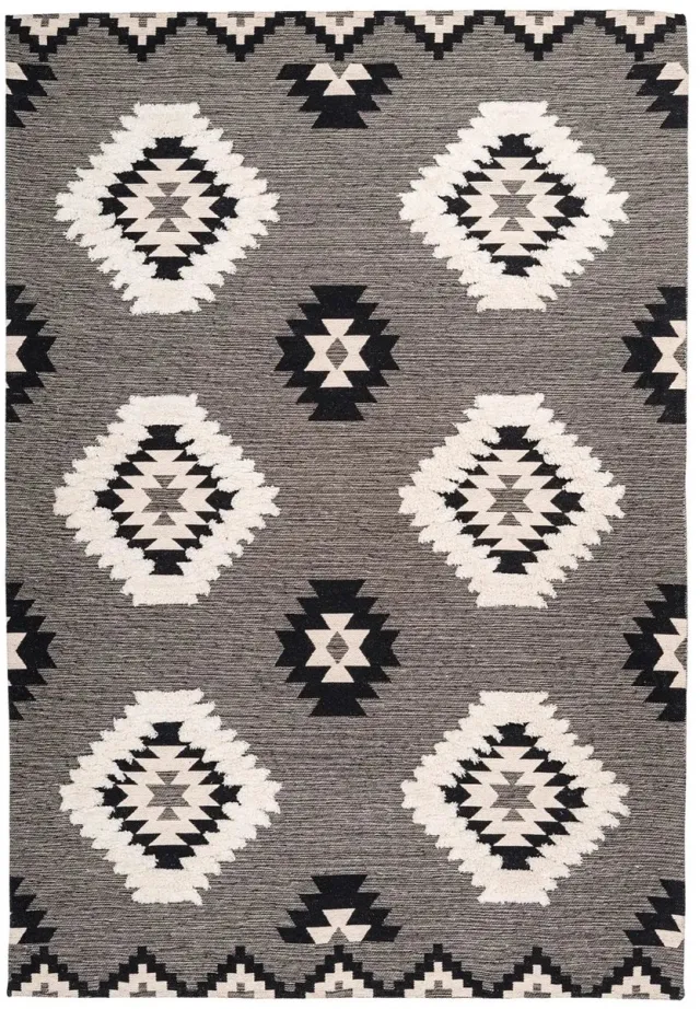 Dutch XXL Laagpolig Vloerkleed | Tapijt | Ethnie | Geometrisch | Grijs | 80x150 cm, foto 4