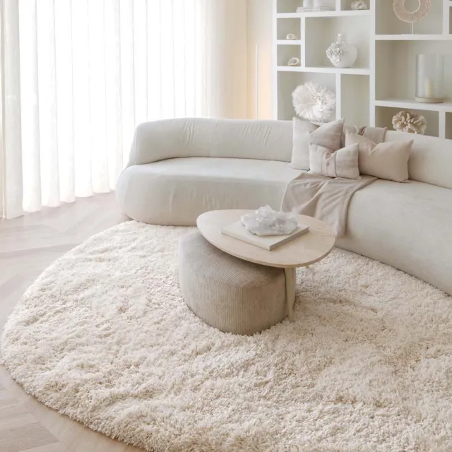 Nordic Weavers Organisch vloerkleed shaggy - Sveve Pebble ivoor 240x330