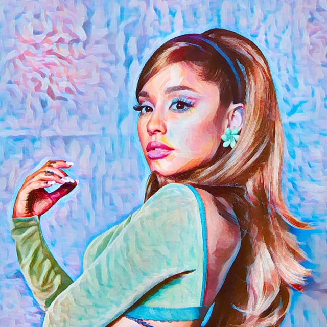 Passion For Art Ariana Grande 2 - Poster - 40 x 50 cm blauw