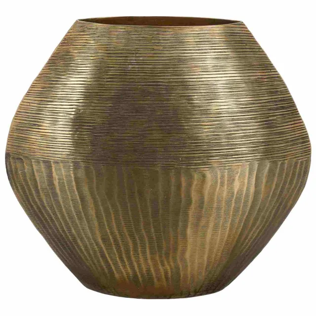 Mica Decorations Vaas Prague - 39x15x36 cm - Aluminium - Bruin