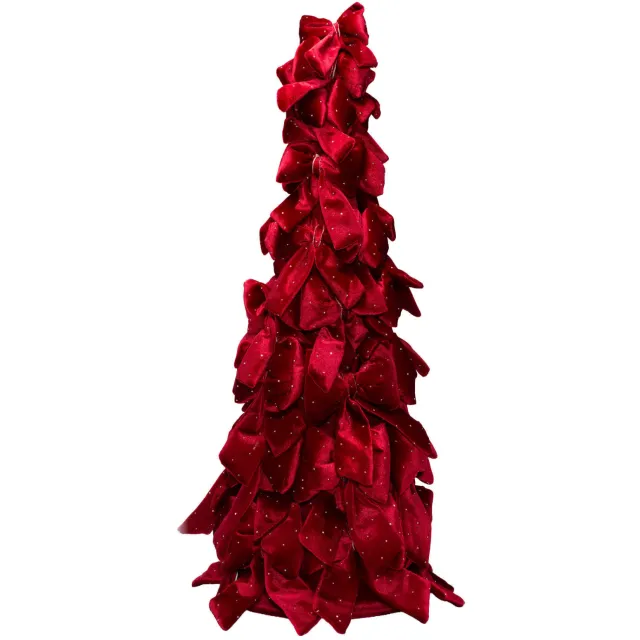 Vondels boom met strikken en diamanten (rood) (60 cm)