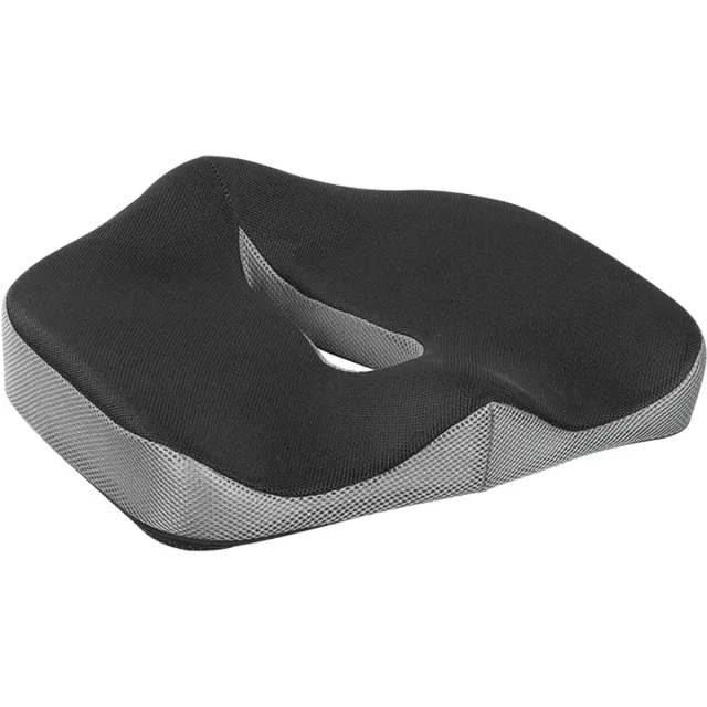 LogiLink Professional Orthopedisch stuitbeenkussen met traagschuim en draaghendel, zwart