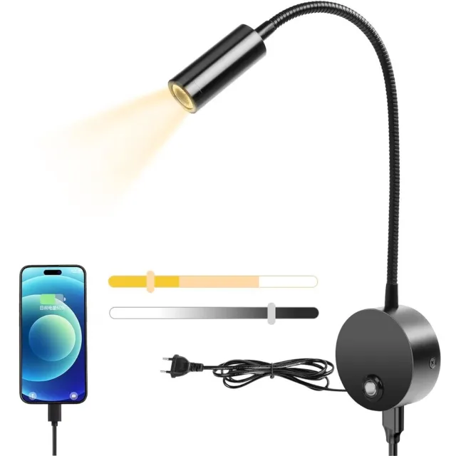 Br@ndless Bedlampjes Hoofdbord - Leeslampjes - Bedlamp Slaapkamer Volwassenen-Zwart