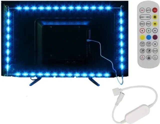 Silumen LED-strip voor Televisie RGBW Wifi DC5V 60 LED/m 2m + Afstandsbediening en Wifi Controller - RGBW - Kunststof - SILUMEN Wit