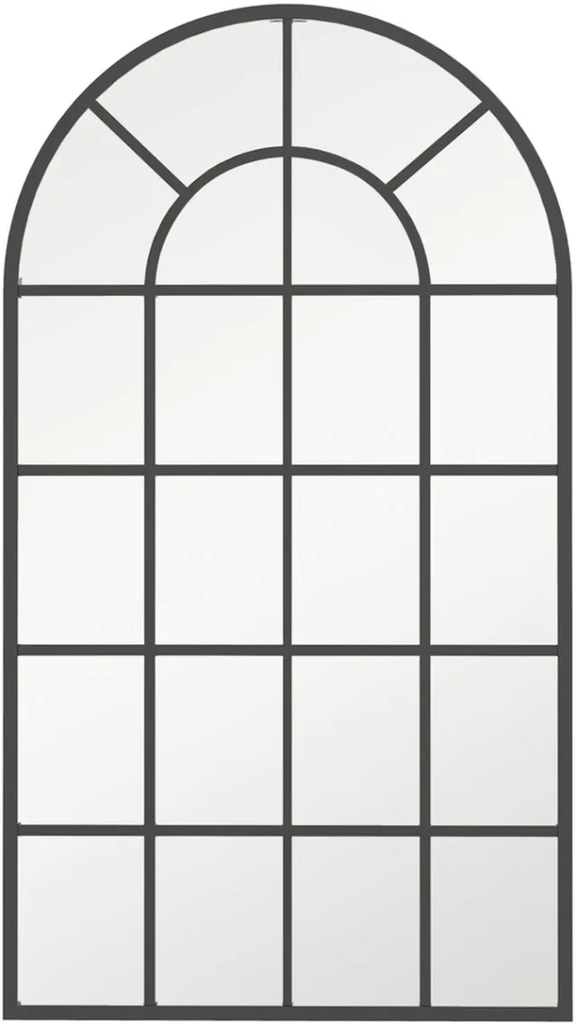 MUVANO Wandspiegel Garderobenspiegel Zwart - Halspiegel - Hangspiegel - Rechthoekig - Metalen Lijst - Industrieel - Woonkamer - 110x65cm - 1 Stuk - Zwart