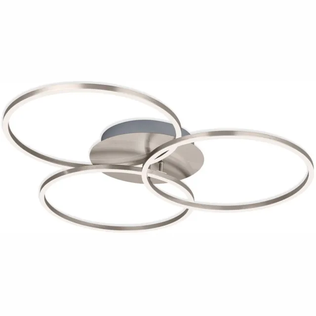B.K.Licht BRILONER - FRAME - LED plafondlamp - traploos dimbaar - spot draaibaar - dimbaar via schakelaar - memory functie - warm wit 3000K - IP20 silver